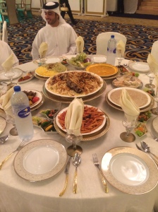 Non-sequitur alert! Went to my friend Abdulla's wedding. All male, all food and tea and soft drinks...no dancing, no ceremony, no hassle, at all. Eat, talk, leave! Yes! Lamb, tikka, curry, mezza, harees ( a thick chicken/rice dish)...oh, and pasta. 