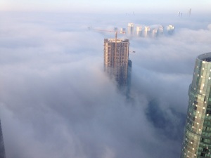 Fog rolling through the Dhabi. Beautiful, huh?